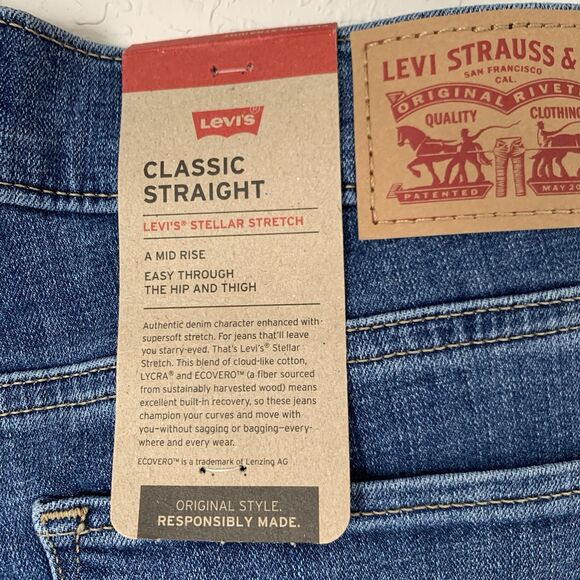 NWT Levis Jeans Classic Straight Women 28/6 Blue Denim Normcore Casual School - Picture 7 of 15